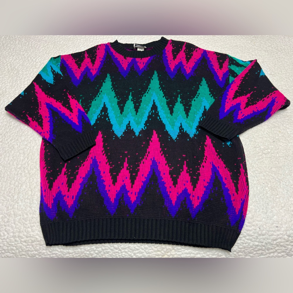 Vintage Classic Essentials Retro Acrylic Unisex Sweater Coogi Style Made In USA
